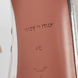 Pre Owned Amina Muaddi Transparent/Silver PVC and Leather Begum Pumps Size 40
