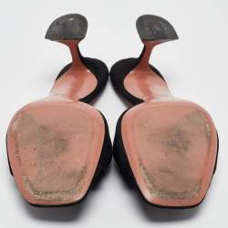 Pre Owned Amina Muaddi Black Suede lupita Slide Sandals Size 41