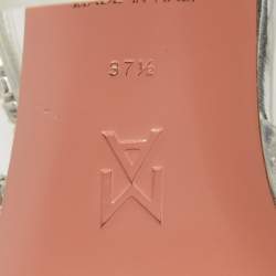 Pre Owned Amina Muaddi Transparent PVC Crystal Embellished Gilda Mules Size 37.5