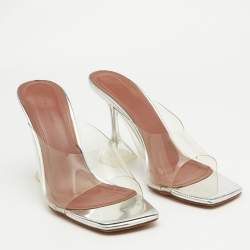 Amina Muaddi Transparent PVC Lupita Slide Sandals Size 38