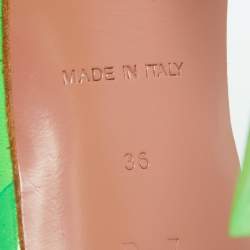 Amina Muaddi Fluro Green PVC Lupita Slide Sandals Size 36