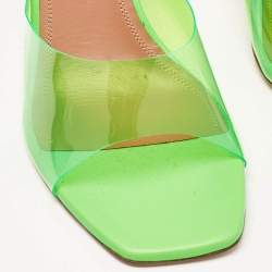 Amina Muaddi Green PVC lupita Slide Sandals Size 39.5