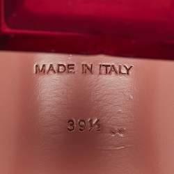 Pre Owned Amina Muaddi Burgundy Begum Pumps Size 39.5