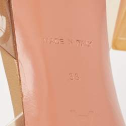 Pre Owned Amina Muaddi Beige PVC Rosie Slingback Pumps Size 38