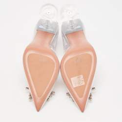 Pre Owned Amina Muaddi Transparent PVC Begum Pumps Size 39.5
