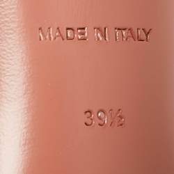 Pre Owned Amina Muaddi Red PVC Rosie Crystal Embellished Bow Slingback Pumps Size 39.5