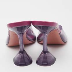 Amina Muaddi Purple PVC Lupita Slide Sandals Size 36.5
