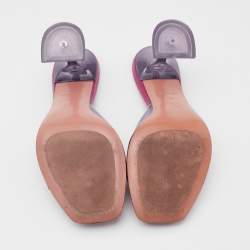 Amina Muaddi Purple PVC Lupita Slide Sandals Size 36.5
