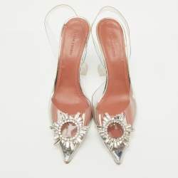 Amina Muaddi Transparent PVC Begum Slingback Pumps Size 39.5