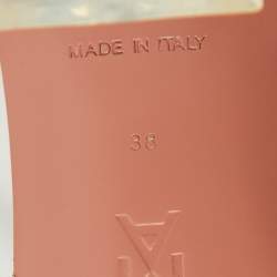 Pre Owned Amina Muaddi Transparent PVC Crystal Embellished Gilda Slide Sandals Size 38