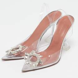 Amina Muaddi Transparent PVC Begum Pumps Size 39