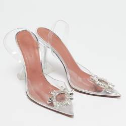 Amina Muaddi Transparent PVC Begum Pumps Size 39