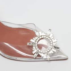 Amina Muaddi Transparent PVC Begum Pumps Size 39
