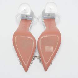 Pre Owned Amina Muaddi Transparent PVC Begum Pumps Size 37.5