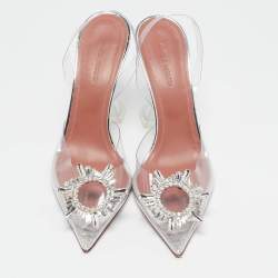 Pre Owned Amina Muaddi Transparent PVC Begum Pumps Size 37.5