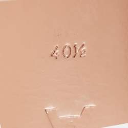 Pre Owned Amina Muaddi Silver PVC and Patent Leather Lupita Glass Sandals Size 40.5