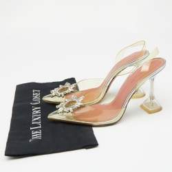 Amina Muaddi Transparent PVC Begum Pointed Toe Pumps Size 39