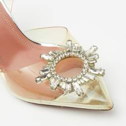 Amina Muaddi Transparent PVC Begum Pointed Toe Pumps Size 39