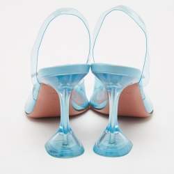 Amina Muaddi Blue PVC Begum Pumps Size 39