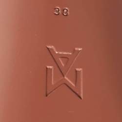 Pre Owned Amina Muaddi Red Croc Embossed Leather lupita Slide Sandals Size 38