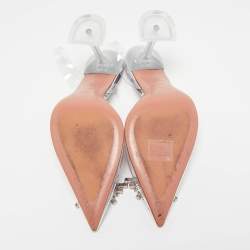 Pre Owned Amina Muaddi Transparent PVC Begum Pumps Size 38.5