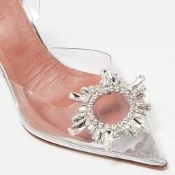 Pre Owned Amina Muaddi Transparent PVC Begum Pumps Size 38.5