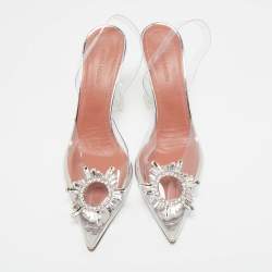 Pre Owned Amina Muaddi Transparent PVC Begum Pumps Size 38.5