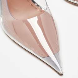 Amina Muaddi Transparent PVC Ane Wedge Pumps Size 38.5