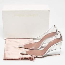 Amina Muaddi Transparent PVC Ane Wedge Pumps Size 38.5