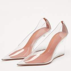 Amina Muaddi Transparent PVC Ane Wedge Pumps Size 37