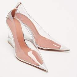 Amina Muaddi Transparent PVC Ane Wedge Pumps Size 37