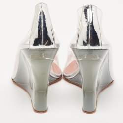 Amina Muaddi Transparent PVC Ane Wedge Pumps Size 37