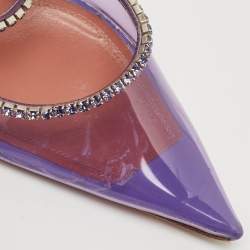 Amina Muaddi Transparent PVC Glida Crystal  Glass Mules Size 40
