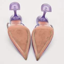 Amina Muaddi Transparent PVC Glida Crystal  Glass Mules Size 40
