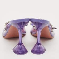 Amina Muaddi Transparent PVC Glida Crystal  Glass Mules Size 40