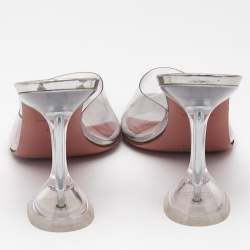 Amina Muaddi Transparent PVC Lupita Slide Sandals Size 37.5