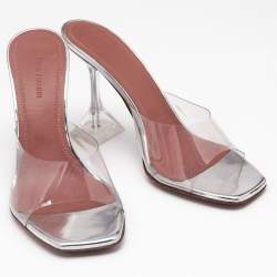 Amina Muaddi Transparent PVC Lupita Slide Sandals Size 37.5