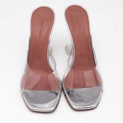 Amina Muaddi Transparent PVC Lupita Slide Sandals Size 37.5