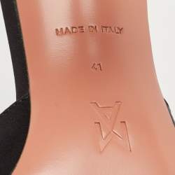 Pre Owned Amina Muaddi Black Satin Fiona Mules Size 41