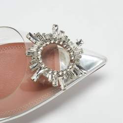 Pre Owned Amina Muaddi Transparent PVC Begum Slingback Pumps Size 40