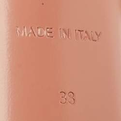 Pre Owned Amina Muaddi Blue PVC Crystal Embellished Rosie Slingback Pumps Size 38