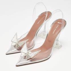 Amina Muaddi X Awge Transparent PVC Phoenix Slingback Pumps Size 40