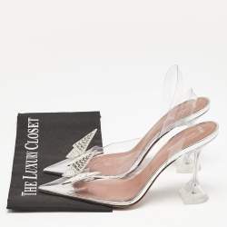 Amina Muaddi X Awge Transparent PVC Phoenix Slingback Pumps Size 40