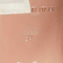 Pre Owned Amina Muaddi Transparent PVC Rosie Pointed Toe Slingback Pumps Size 37