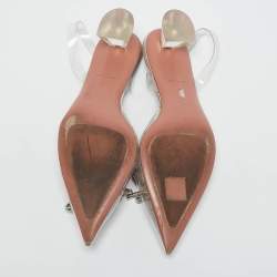 Amina Muaddi Transparent PVC Rosie Slingback Pumps Size 39