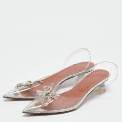 Amina Muaddi Transparent PVC Rosie Slingback Pumps Size 39