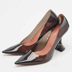 Amina Muaddi Black PVC Ami Pointed Toe Pumps Size 38