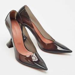 Amina Muaddi Black PVC Ami Pointed Toe Pumps Size 38
