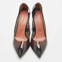 Amina Muaddi Black PVC Ami Pointed Toe Pumps Size 38