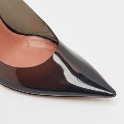 Amina Muaddi Black PVC Ami Pointed Toe Pumps Size 38